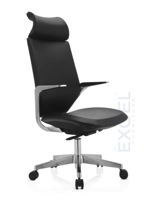 High Back Adjustable Leather Ergonomic Boss Chair Executive Chair EF-EC103 with Black Mesh