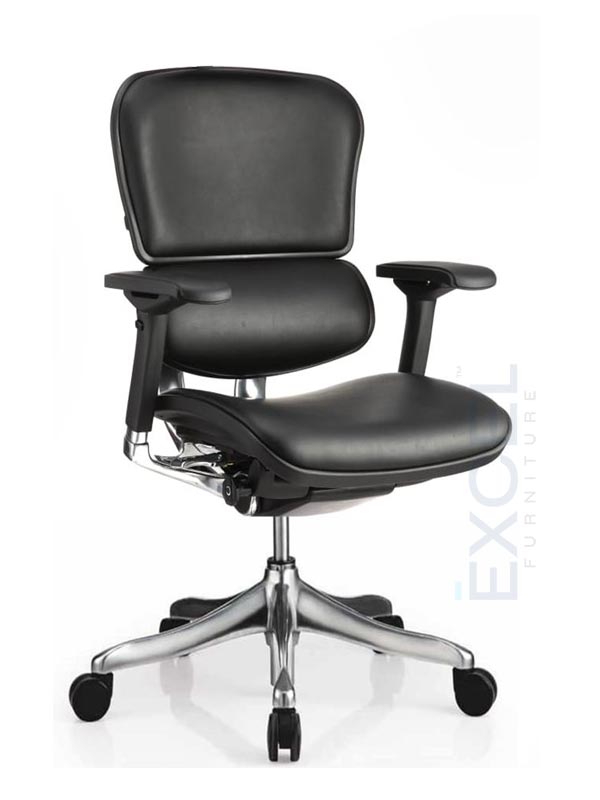 Medium Back Adjustable Black Leather Boss Chair Ergonomic Executive Chair EF-EC106