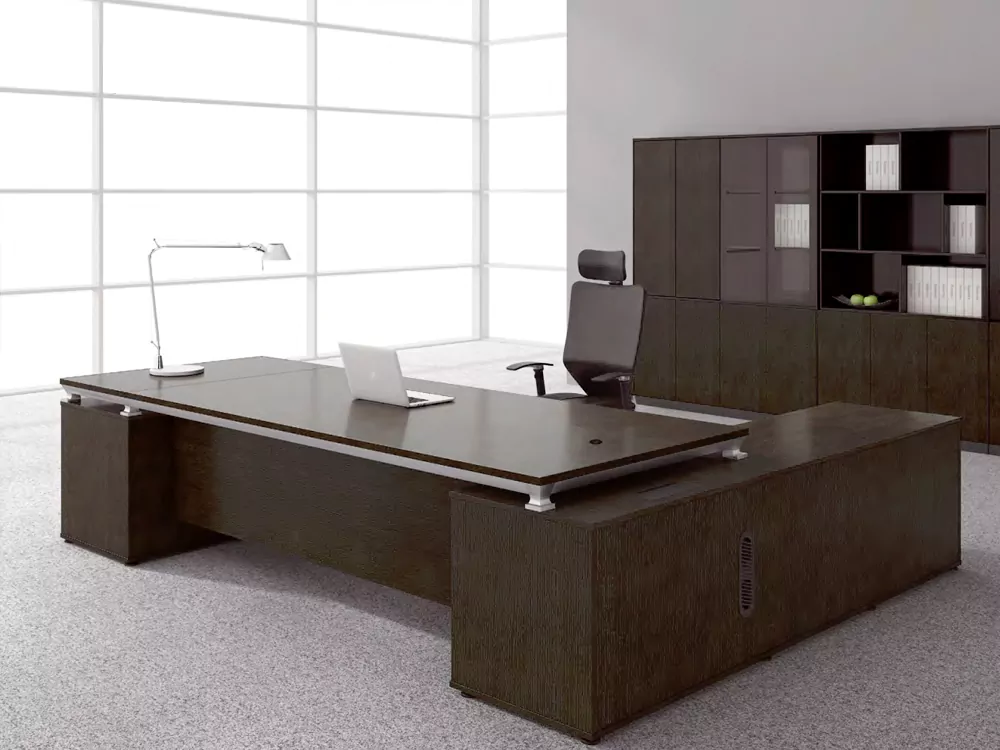 Wooden Boss Office Table Design with Interior